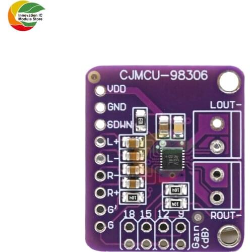 MAX98306 Amplifier Board Stereo 3.7W Class D 5 Pin-Selectable Gains Overcurrent Protection for Phones Speakers MP3 Audio Player