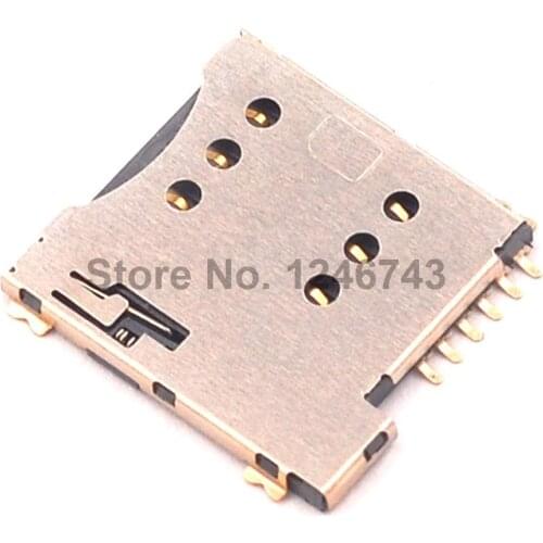10PCS Push Micro SIM card holder SMT 6P Micro SIM Card Connector / Memory Card Connector Socket