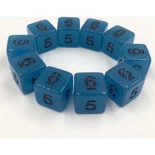 Rollooo Dice 10 Pcs/ Set Glow In The Dark D6 Glowing D&D