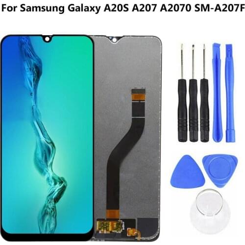 Replacement AMOLED Touch Screen Digitizer for Samsung Galaxy A20S A207 A2070 LCD Display Touch Digitizer Assembly Repair Parts