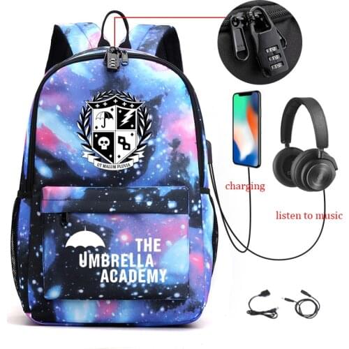 The Umbrella Academy Anti theft USB Bagpack UT Teenagers Laptop Backpack For Men Women School Bag Female Male Travel Mochilas