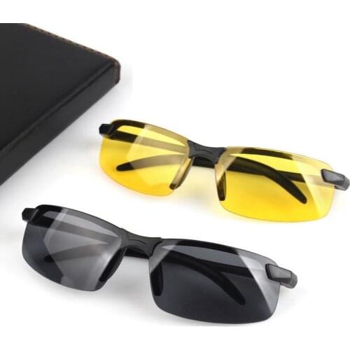 Universal Night Vision Glasses Sunglasses Men Outdoor Sport Sun Glasses Driver Goggles Black/Yellow Glasses for Night Driving