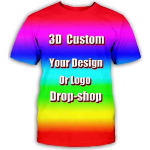 TESSFFEL DIY Custom Full printing Funny Streetwear 3D Print O-Neck Short Sleeve T Shirt Men Women Tops