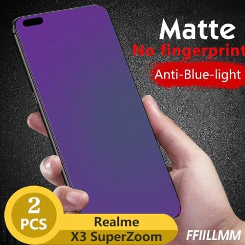 2Pcs/lot Matte Anti Blue Light Screen Protectors For Realme X3 SuperZoom Tempered Glass For Realme 6Pro X50 Pro Protective Film