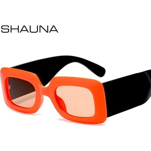 SHAUNA Retro Rectangle Sunglasses Women Wide Legs Eyewear Shades UV400 Brand Designer Trending Retro Men Optical Glasses Frames