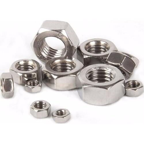 100pcs M3 M4 M5 M6 Stainless Steel Hex Nut Hexagon Nuts Hexagonal Nut Screw Nut