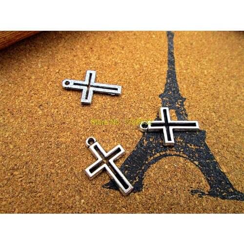 30pcs cross charm Antique Tibetan Silver hollow cross pendants charms 22x15mm