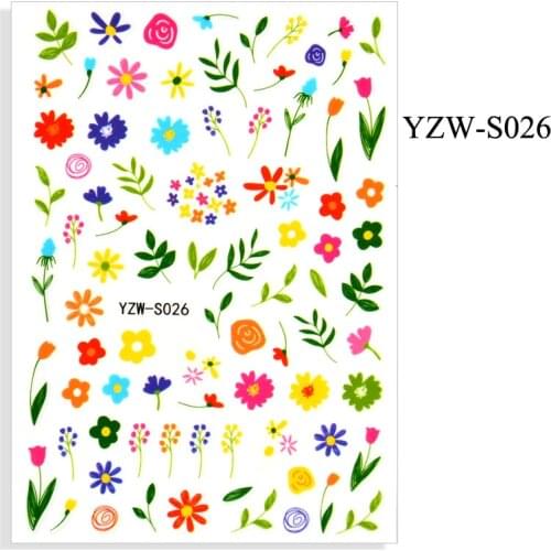 3D Nail Sticker Little Flower Tree Leaf Slider Nails Art Decoration Wraps Decals Design Adhesive Manicure Tips Stickers Pegatina