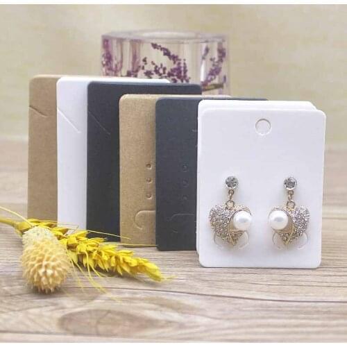 50Pcs 5*6.5cm /5x7cm Wedding gift card Accessories Earring /necklace Card kraft blank Jewelry drop earring/necklace package Card