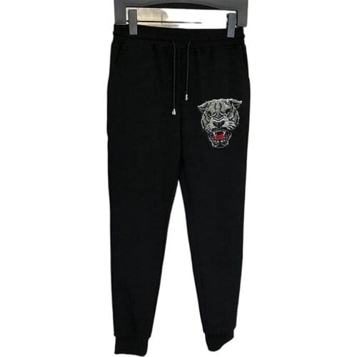 Diamonds design winter Mens Rhinestone pants high quality Fashion Comfortable cotton pant for holiday man