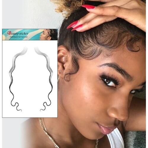 Baby Hair Tattoo Stickers Waterproof Womens Tatoo Curl Hair Fake Tattoos For Hairline Stickerhair edges Temporary tatto Sticker