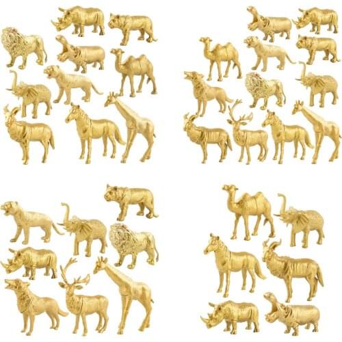 Wild Life Zoo Animal Figures Simulation Model Wolf Deer Lion Giraffe Playset Eduactional Playset Toy Classrooms Rewards Toddler