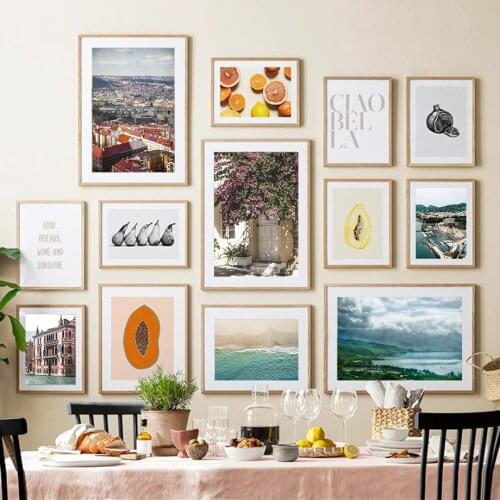 Coastal City Beach Garden Fruit Photo Quote Wall Art Canvas Painting Nordic Poster And Prints Wall Pictures For Living RoomDecor