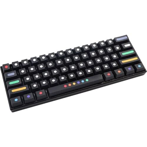 H7JF 71 Keys Set OEM Profile Custom Dots Keycaps PBT Dye Sublimation Keycaps Set for Gateron Kailh Cherry MX Switches