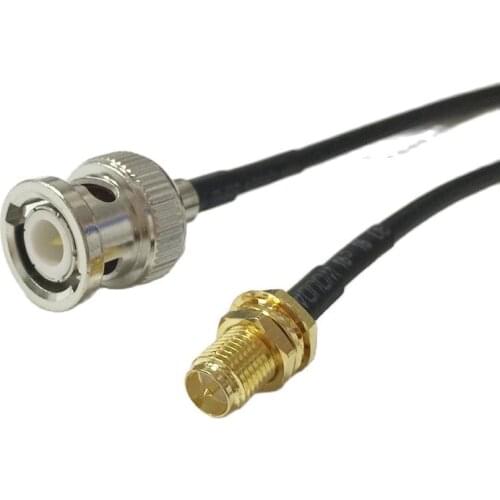 Modem Coaxial Cable BNC Male Plug Switch RP-SMA Female Jack nut Connector RG174 Cable 20CM 8inch Adapter Jumper RF Pigtail