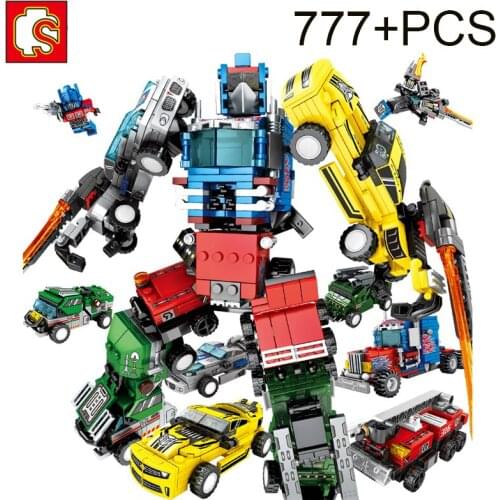 SEMBO BLOCK 777PCS Robot Building Kit Robot STEM Toy Transforming Action Rescue Figures Bots Construction Building Toys for Boy