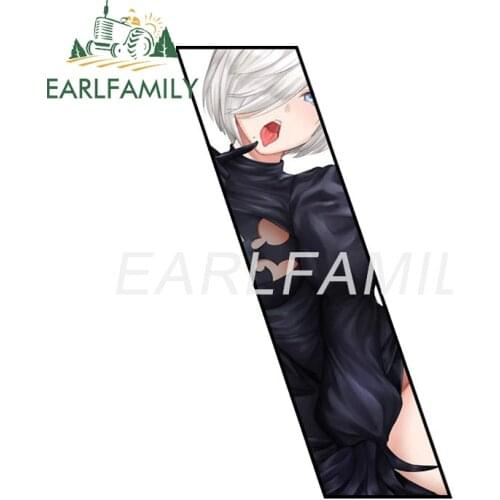 EARLFAMILY 13cm x 7.9cm for NieR Automata 2B Car Stickers Waterproof Simple Decals Scratch-Proof Caravan Helmet Decor Car Label