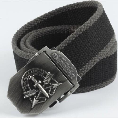 2019 new three swordsman alloy buckle casual fashion canvas belt thick durable 4mm canvas belt