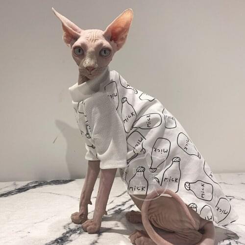 100% Cotton Cat Clothes Pets Cat Devin Dog T Shirt Sphinx Cotton Clothes