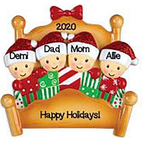 2020 Christmas Tree Hanging Pendants Snowman Ornaments Family Personalized Diy Holiday Decoration Pendants Baby Label Pendants