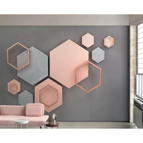 Custom wallpaper 3d hexagonal mosaic modern minimalist geometric living room restaurant TV background wall 3d papel de parede