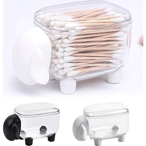 Creative Transparent Sheep Storage Tank Plastic Dustproof Desktop Toothpick Box Cotton Swab Paper Clips Box Desktop Storage