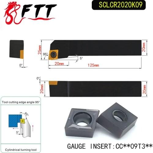 SCLCR2020K09 95 Degrees External Turning Tool Holder For CCMT09T304 CCMT09T308 Used on CNC Lathe Machine