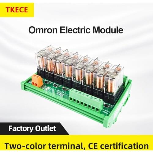 TKECE 24V 8 Channels 1 Open 1 Closed Omron Relay Module PLC Amplifier Board Integrated Module 16A