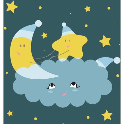TR 5x7ft newborns baby photography backdrop cartoon blue sky clouds moon star child fabric background for photography studio
