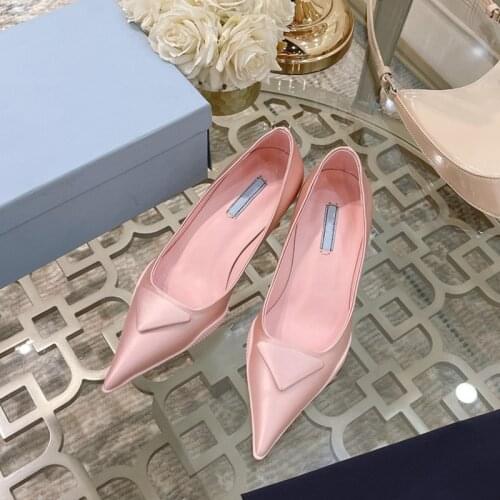 New Fashion Womens Kitten Heel Party Pumps Sexy Ladies Shallow Slip On Pumps Design Genuine Leather Party Dress Shoes Woman 2021