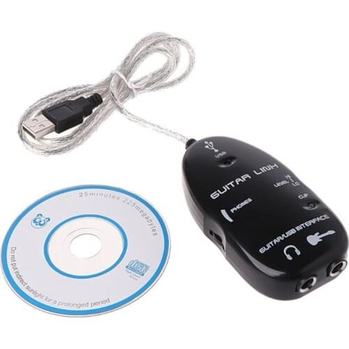 USB guitar cable recording adapter sound player card effector