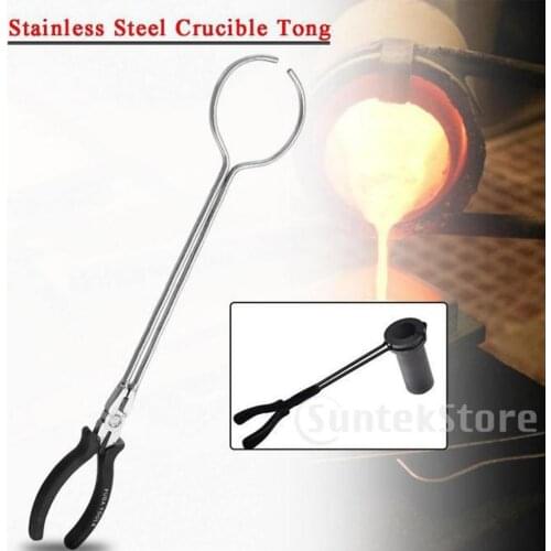 16''HEAVY DUTY CRUCIBLE TONG CLAMP GRAPHITE MELTING FURNACE PLIER TOOL ANTI-SLIP