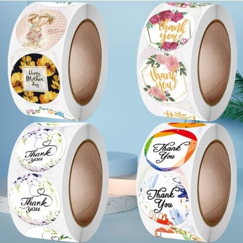 24Types Flower Thank You Stickers for Your Order Shopping Business Labels Decor Product Gifts Packages Birthday Party Favors