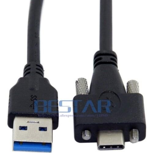 4FT USB 3.1 Type-C TYPE C usb-c Dual Screw Locking to Standard USB3.0 USB 3.0 Data Cable 1.2m Panel Mount Type