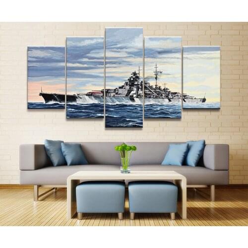 5 Piece Canvas Painting War Weapon Poster Printed Painting For Living Room Wall Art Decor Picture Artworks Home Decor Poster