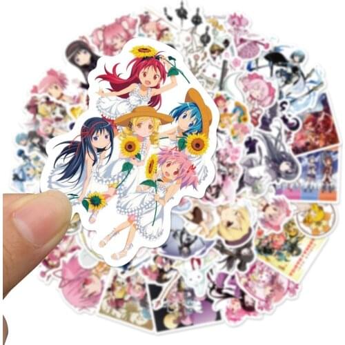 50pcs Puella Magi Madoka Magica Stickers TV Anime Figure Kaname Catoon Cute Girl Suitcase Laptop Phone Decals DIY Decoration Toy
