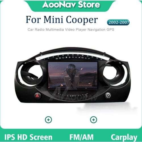 Android 10 6G+128G GPS Carplay For Mini Cooper Hatch Convertible R50 R52 R53 2000-2007 Car Audio Car Headunit Stereo Autoradio