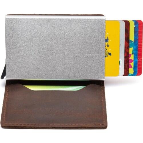 Automatic Pop Up Credit Card Holder Cover High Quality Business Aluminum Card Wallet Travel Cash Clip Holder Cardholder