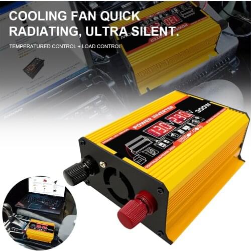 Car Power Inverter DC 12V AC 110/220V Charger Converter with 2.1A Dual USB Ports LCD Display AC Outlet Car Electronics Accessori