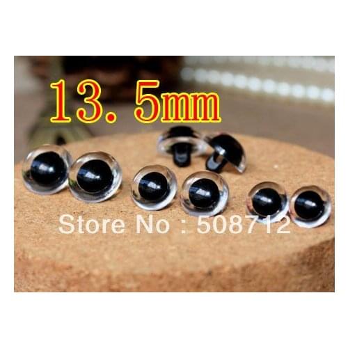 Free shipping!!!!13.5mm 100pairs SLIT PUPIL Plastic Sew-On EYES/transparent cat eye