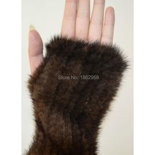 Free Shipping China SJ931-01 Hot Sale Factory Cheap Mink Knitted Two Way Use Hand Fur Gloves