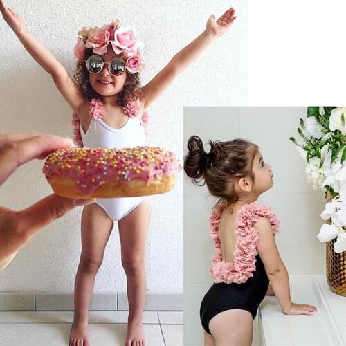 Baby Girls One-piece Swimsuit Backless Flower Bikini Beach Holiday Swimming Bathing Suit Swimwear Beachwear Childrens Swimsuits
