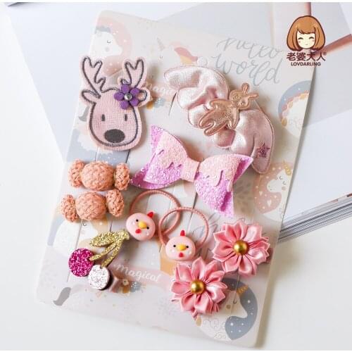 Boxed Cartoon Character Pink Birthday Animal Children Cute 3D Princess Hairpin Christmas Gift