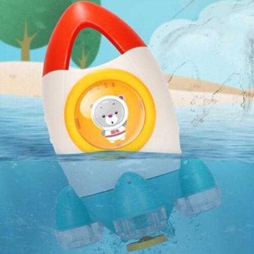 Baby Rocket Shape Pool Rotating Water Spray Children Boys Girls Education Toys Bathroom Toy Gifts
