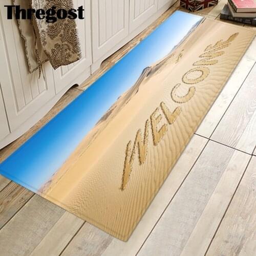 Thregost Welcome Indoor Doormat Nordic Kitchen Rug Printed Non Slip Door Mat Hallway Shoe Rugs Long Shower Carpet