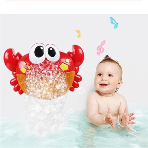 Dropshipping Bubble Machine Crabs Frog Music Kids Bath Toy Bathtub Soap Automatic Bubble Maker Baby Bathroom Toy for Children