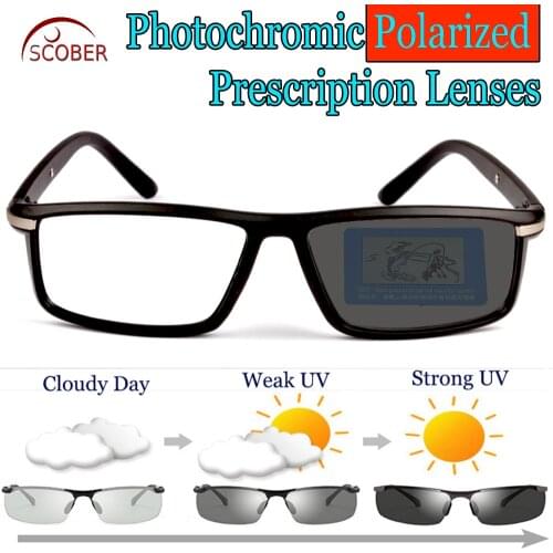 Photochromic GRAY Polarized Prescription sunglasses Custom Made Myopia Minus Prescription Lens -1 -1.5 -2 -2.5 -3 -3.5 -4 TO -6
