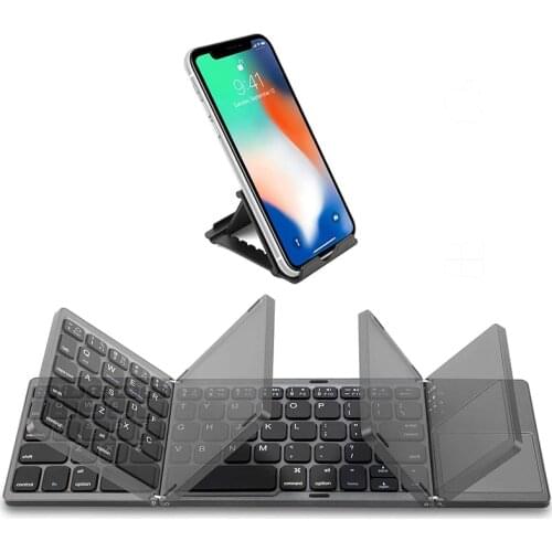 JellyComb Foldable Bluetooth Keyboard with Touchpad Portable Poacket Rechargeable Wireless Keyboard for Phone Tablet Stand Free