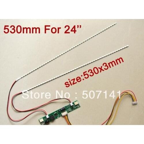 10PCS 530mm Adjustable brightness led backlight strip kit,Update 24inch-wide monitor 24'' LCD ccfl panel to LED backlight