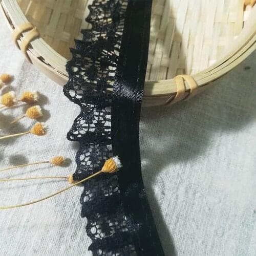 1Yards New High Quality Lace Fabric 3cm Guipure Crafts Clothes Sewing Trimmings Ribbon Black Lace Trim For Dress Decoration LP20